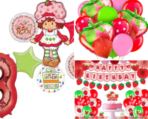 Berry Happy Birthday with Strawberry Shortcake. cover photo collage