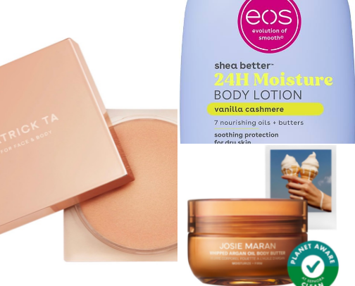 Body care products cover photo collage