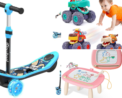Children's toys cover photo collage
