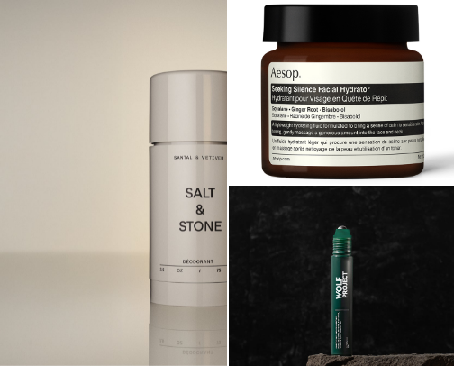 skin and beauty products for men cover photo collage