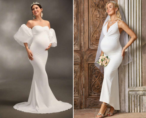Stunning Maternity Wedding Dresses for Brides-To-Be: Elegant Styles for Your Baby Bump & Big Day cover photo collage