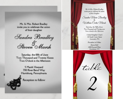 Theater Theme Wedding cover photo collage