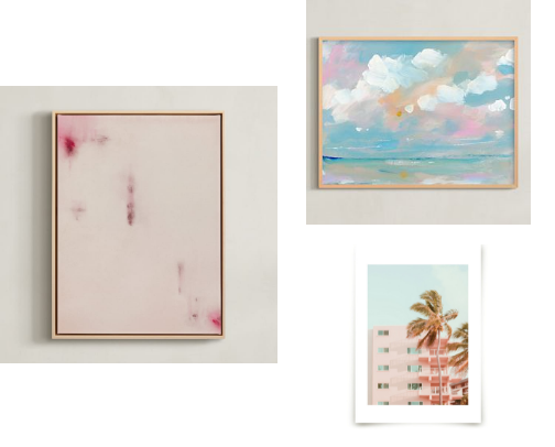 Pink Wall Art & Artwork for Soft, Cheerful Home Decor cover photo collage