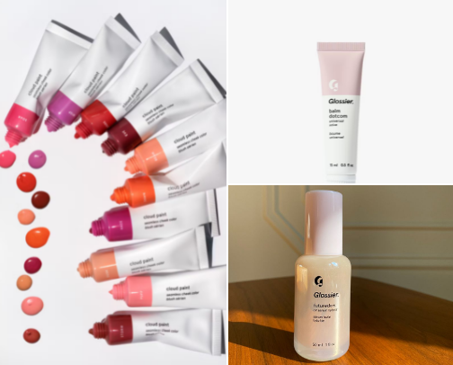 Glossier Glow Essentials. cover photo collage