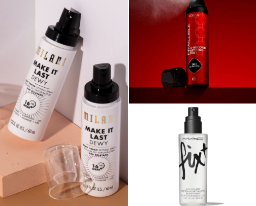 Setting and fixing sprays I love cover photo collage