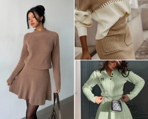 Elegantni esenski kompleti pleteni cover photo collage