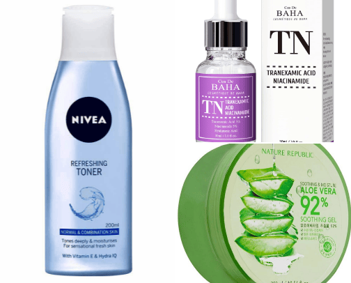 skincare products i love🪷 cover photo collage