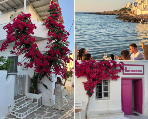 pretty in pink in paros: naoussa, parikia & more cover photo collage