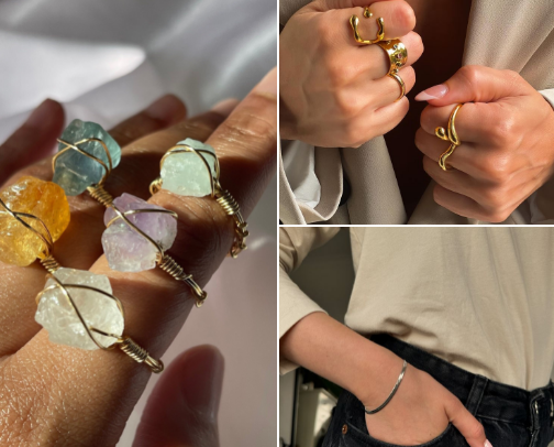 Hand Drip Aesthetic: Everyday Rings & Stackable Staples.💜💍 cover photo collage