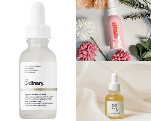 Hyperpigmentation skincare products cover photo collage