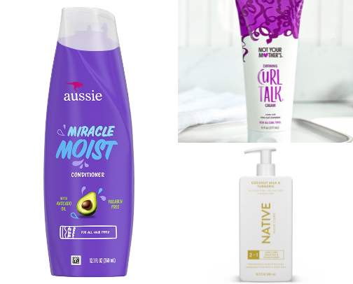 fav curly hair products ♡ cover photo collage