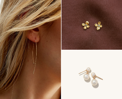 Solid Deals: Solid Gold Earrings for Less Than $200 cover photo collage