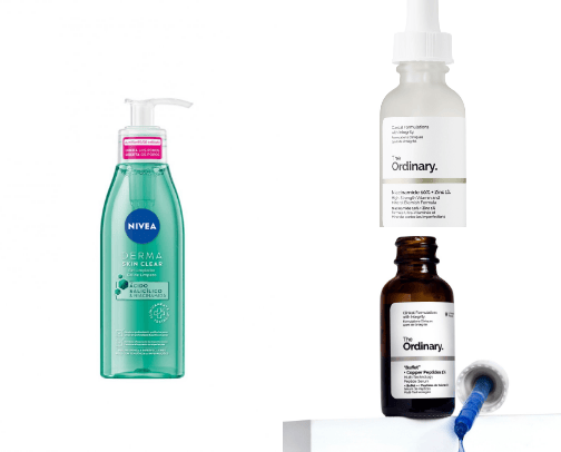 Skincare(oily and acne skin) cover photo collage