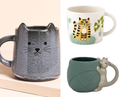 Meow & Sip: Cat-Themed Mugs cover photo collage