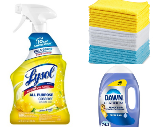 Cleaning supplies cover photo collage