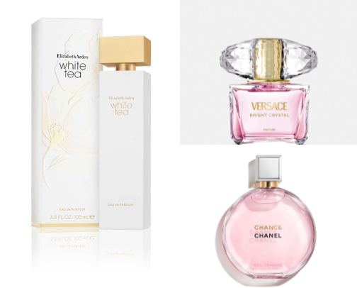 Heavenly romantic perfumes cover photo collage