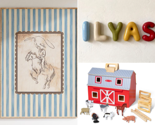 theo's toddler room cover photo collage