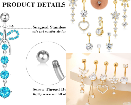 Body jewelry ✨ cover photo collage