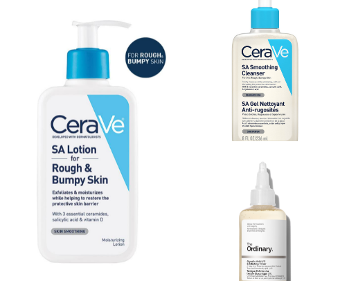 Products for bumpy skin and keratosis pilaris cover photo collage