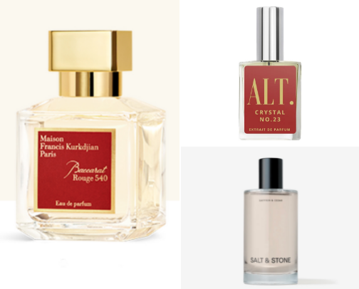 Fragrances inspired by MFK’s Baccarat Rouge 540 ✨✨✨ cover photo collage