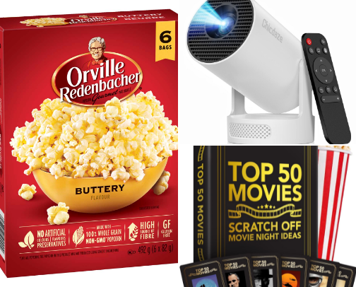 Items for the perfect movie night! cover photo collage