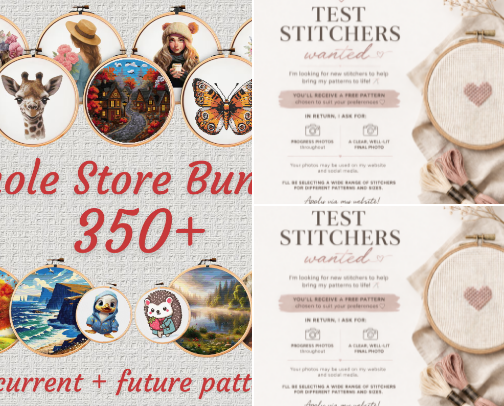 Bundles of Cross Stitch Patterns cover photo collage