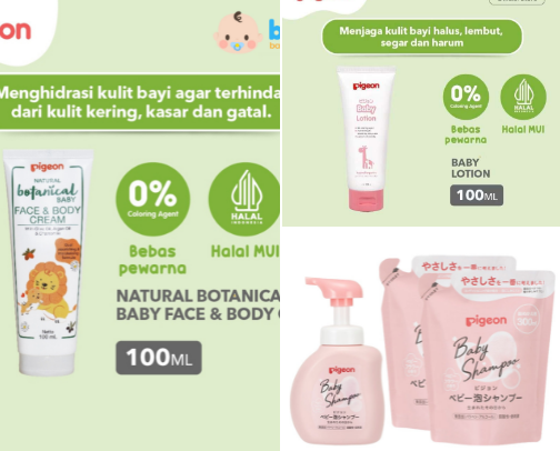 Skincare Baby PIGEON. cover photo collage