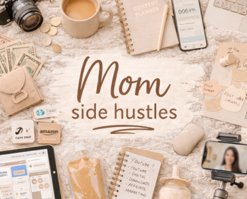 Make Money During Nap Time (Real Mom Side Hustles That Work) cover photo collage