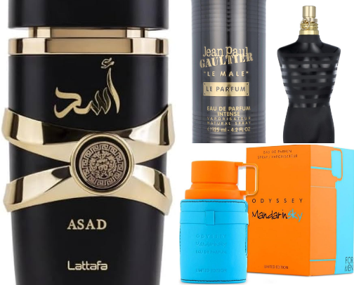 Men parfums cover photo collage