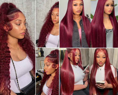 Red, Bold, Unforgettable: 10 Wigs to Transform Your Style✨ cover photo collage
