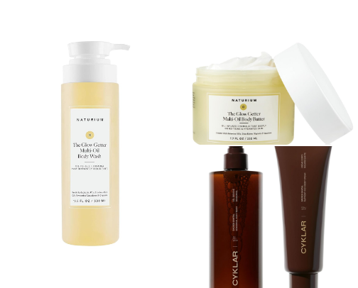 Update body care essential, to moisturize your skin and get rid of strawberry legs. cover photo collage