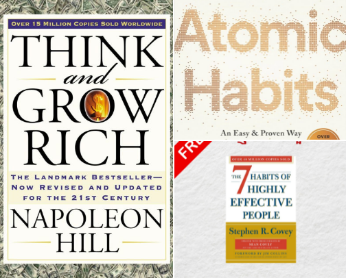Top Must-Read Self-improvement Books cover photo collage
