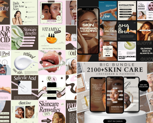 skin care products cover photo collage