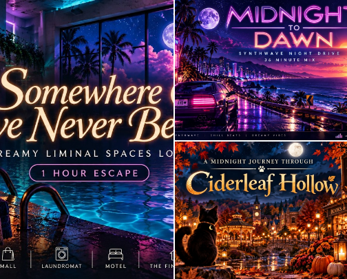 🌙 After Hours Dreamer Lo-Fi | Cozy Music & Escapes cover photo collage