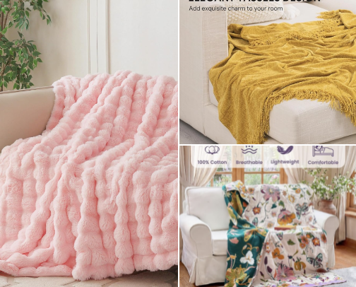 Throw Blankets That Make Your Living Room Feel Like a Luxury Hotel cover photo collage