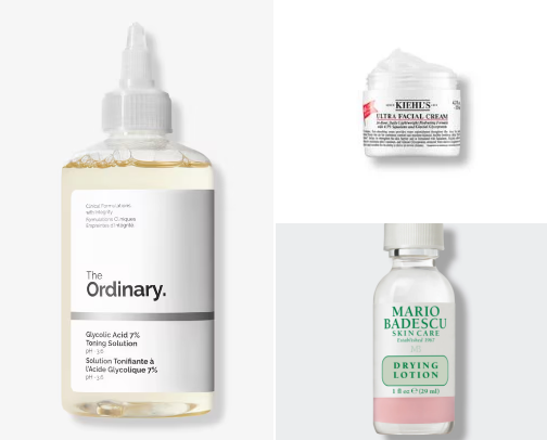 Skincare products for oily and acne-prone skin 🧴🫧 cover photo collage