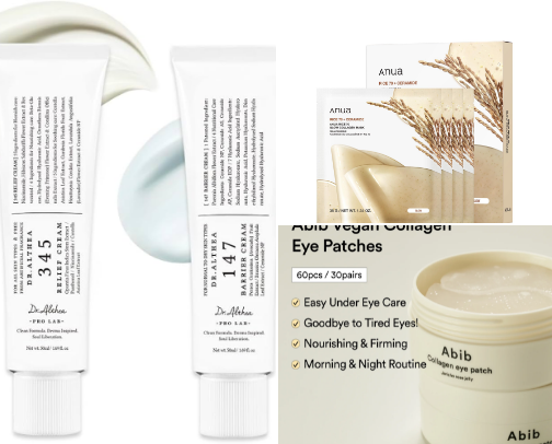 Korean cosmetics masks and facial cleansing cover photo collage