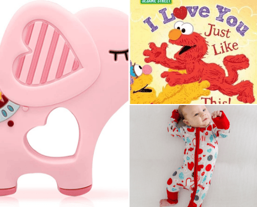 Holiday baby basket fillers cover photo collage