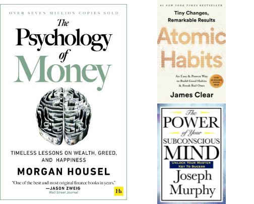 Must-Read Books to Inspire Growth: Financial Planning, Motivation & Spirituality cover photo collage