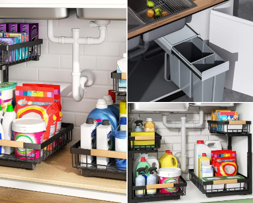 Messy Under-Sink Space? Easy Organization Solutions cover photo collage