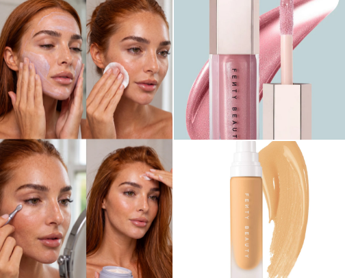 My every day favorite beauty, skincare and make up products cover photo collage