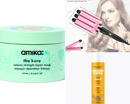 My hair routine products cover photo collage