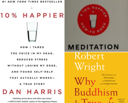 Mindful reading around 10% Happier 10th Anniversary: How I Tamed the Voice in My cover photo collage