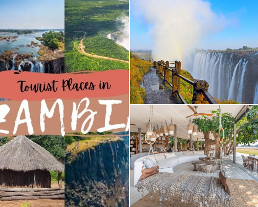Best spots to visit, sight see and explore in Zambia. cover photo collage