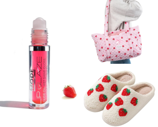 Strawberry girl era 🍓🎀💌 cover photo collage