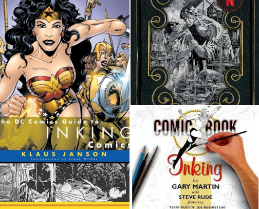 The Inker’s Blueprint: 15 Technical Manuals for Visual Storytelling cover photo collage