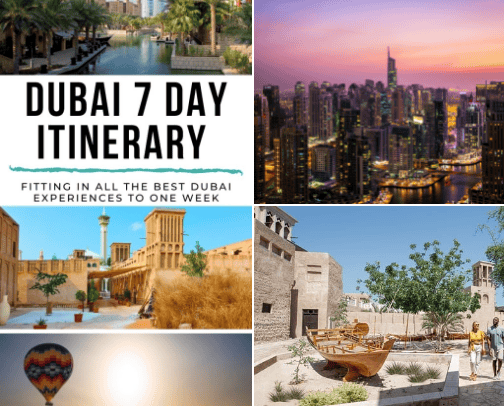 7 days itinerary in Dubai cover photo collage