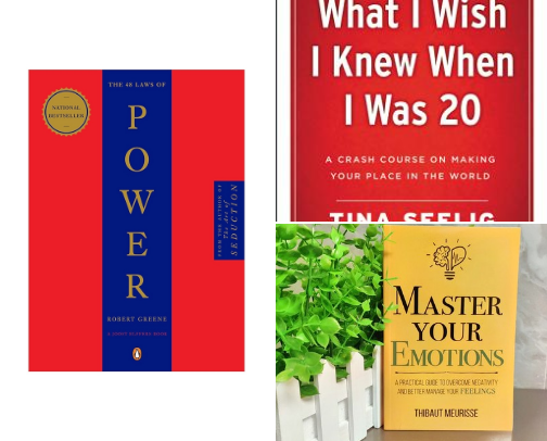 The books that guides me towards healing and self improvement cover photo collage