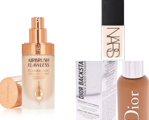 High end makeup products cover photo collage