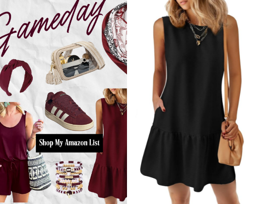 Everything you need for a college gameday (Maroon & White Edition) cover photo collage